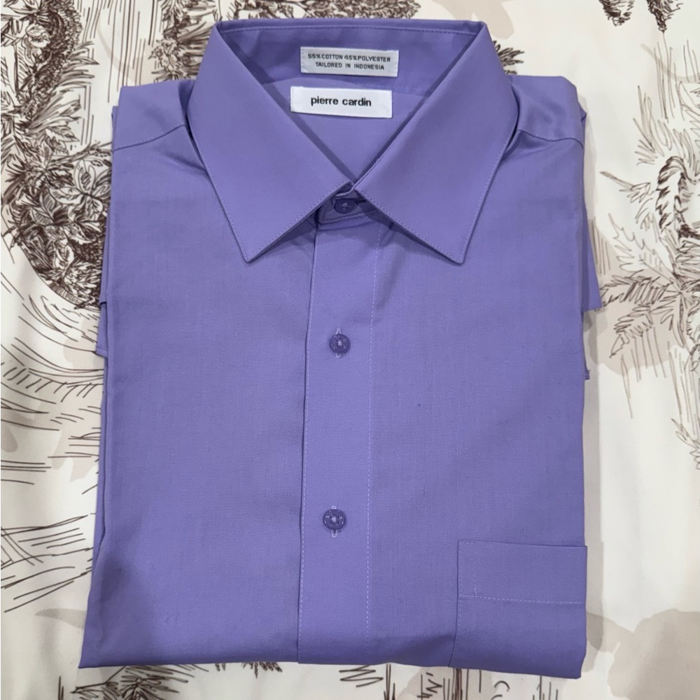 Pierre Cardin Men's Lavender Dress Shirt - Long Sleeve